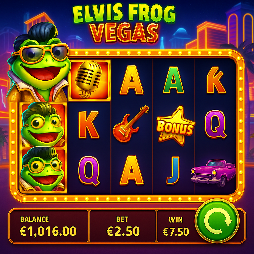1Red Casino - Elvis Frog in Vegas Slot Game